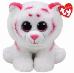 New ❤️ Ty Classic Pink & White Tabor Tiger, Medium ✨