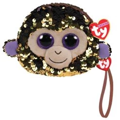 Discount 🧨 Ty Fashion™ Coconut Black & Gold Monkey Sequin Wristlet 🔔