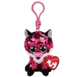 New 🛒 Ty Flippables™ Jewel Pink Sequin Fox, Clip ❤️