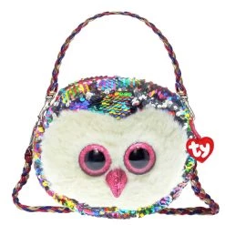 New 🧨 Ty Fashion Owen Rainbow Owl, Sequin Purse 😉
