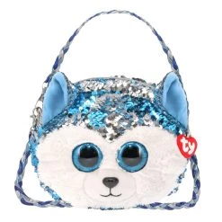 Deals 👏 Ty Fashion Slush Blue & White Husky, Sequin Purse 😀