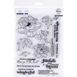 New 💯 Pinkfresh Studio Friendship Blooms Clear Stamps 🎁