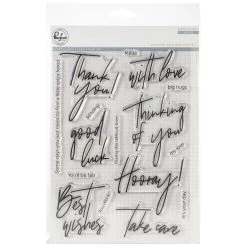 Hot Sale 😉 Pinkfresh Studio Scripted Bold Sentiments 1 Clear Stamp Set 😀