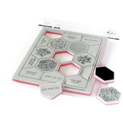 Best deal 🔥 Pinkfresh Studio Pop-Out Hexagons Cling Rubber Background Stamp Set 😀 8 Best deal 🔥 Pinkfresh Studio Pop-Out Hexagons Cling Rubber Background Stamp Set 😀 -Copic Shop D402816S 3