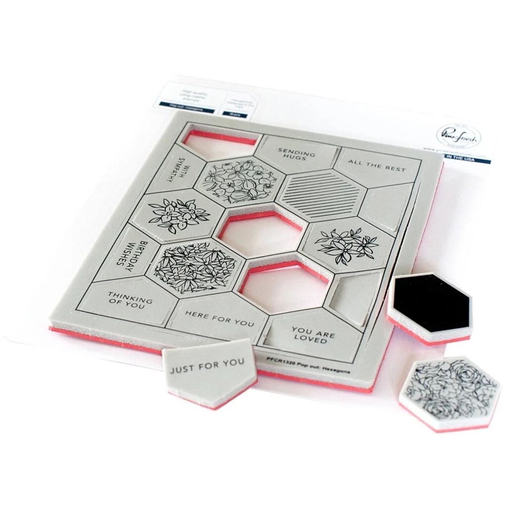 Best deal 🔥 Pinkfresh Studio Pop-Out Hexagons Cling Rubber Background Stamp Set 😀 5 Best deal 🔥 Pinkfresh Studio Pop-Out Hexagons Cling Rubber Background Stamp Set 😀 - Image 3