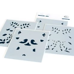 New 👏 Pinkfresh Studio Folk Art Birds Layering Stencils 🎁