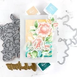 Wholesale 🌟 Pinkfresh Studio Joyful Peonies Die 😀 -Copic Shop D403691S 5