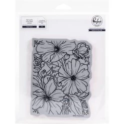 Best Sale ⌛ Pinkfresh Studio Floral Focus Cling Rubber Background Stamp 🤩