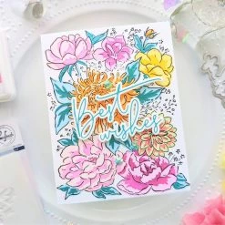 Cheapest 🤩 Pinkfresh Studio Best Wishes Hot Foil Plate 💯 -Copic Shop D409240S 4