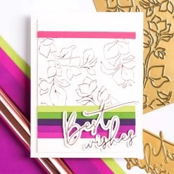 Cheapest 🤩 Pinkfresh Studio Best Wishes Hot Foil Plate 💯 -Copic Shop D409240S 5