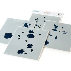 Best Pirce 🌟 Pinkfresh Studio Happy Blooms Floral Layering Stencils Set 🎁