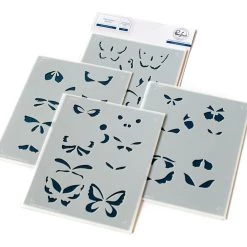 Discount 🛒 Pinkfresh Studio Small Butterflies Stencils Set 😀