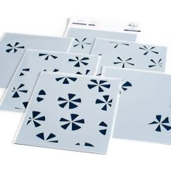 Deals 💯 Pinkfresh Studio Seamless Starburst Circles Stencils Set 👍