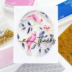 Outlet 😀 Pinkfresh Studio Songbirds On Branches Hot Foil Plate 👏 -Copic Shop D670580S 3