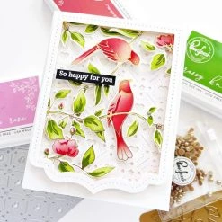 Outlet 😀 Pinkfresh Studio Songbirds On Branches Hot Foil Plate 👏 -Copic Shop D670580S 4