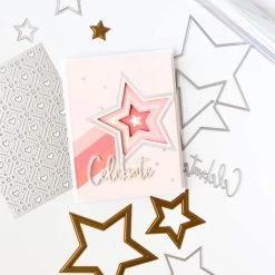 Brand new 🛒 Pinkfresh Studio Nested Stars Hot Foil Plates 🎁 -Copic Shop D670581S 3